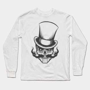 Skull in the cylinder hat Long Sleeve T-Shirt